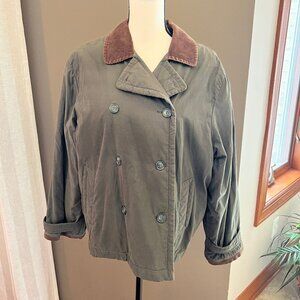 Women's Vintage Nautica Coat and Brown corduroy collar & cuffs, Size Med